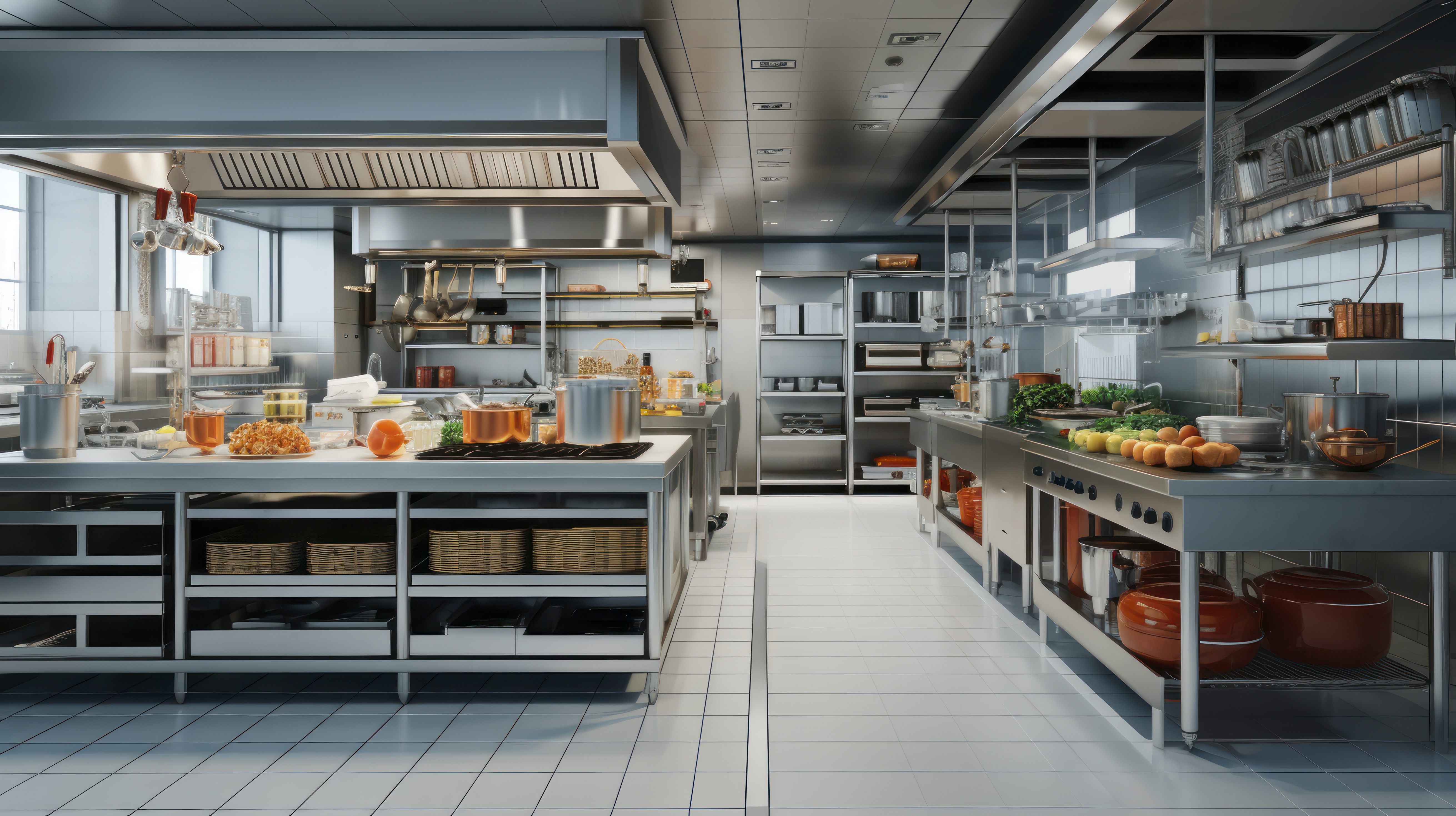 A kitchen organized and ready for service1
